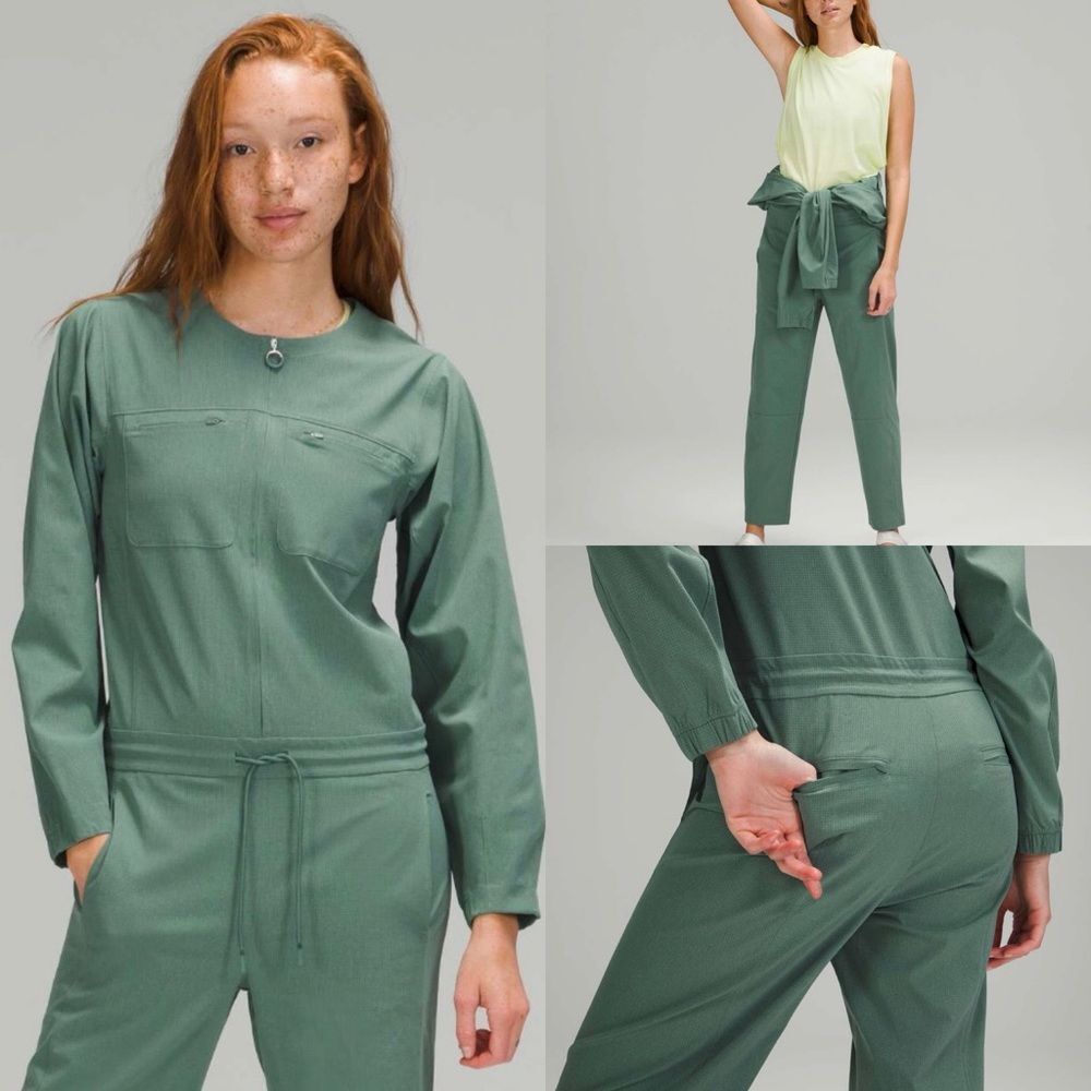 Lululemon Ventlight Zippered Jumpsuit Tidewater Teal Size 12